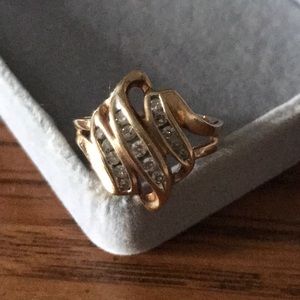 10k gold and genuine diamond ring. Size 5.